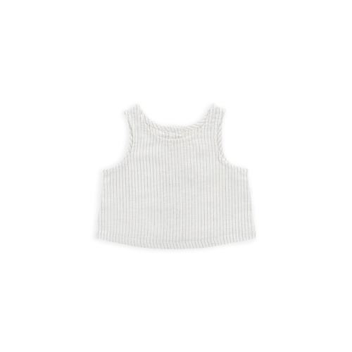 Organic Cotton Winslow Top-Mini Pinstripe Parchment / Dawn