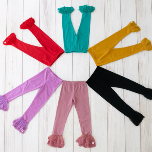 Lace Ruffle Leggings - Ivory