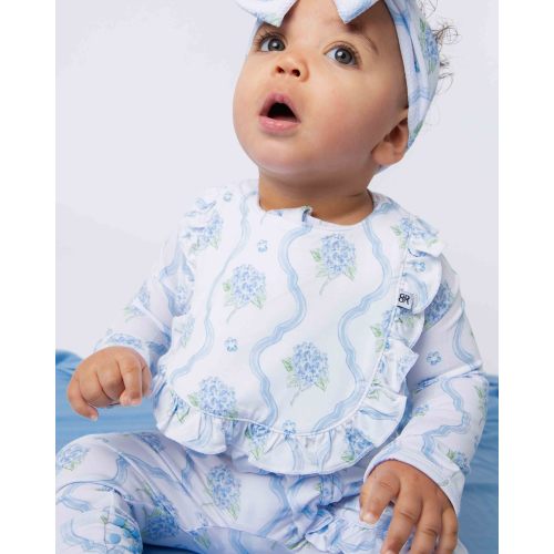 Blue-tiful Bloom Scalloped Bib