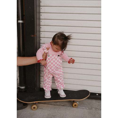 Pink Checkered Overalls