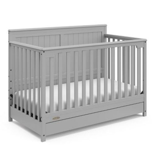 Graco Hadley 5-in-1 Convertible Crib with Drawer Pebble Gray