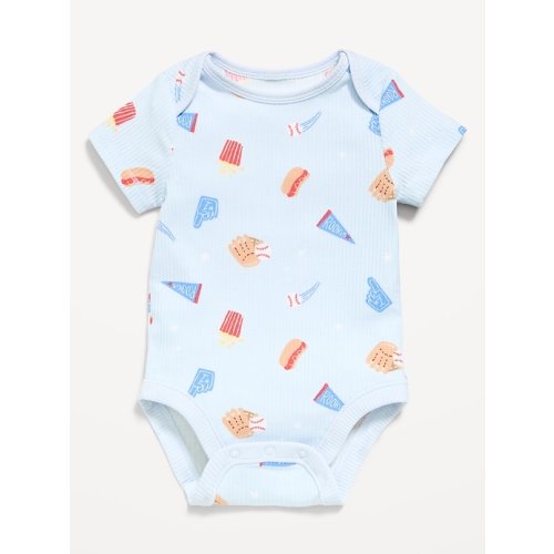 Cache-couche côtelé à manches courtes à motif pour bébé