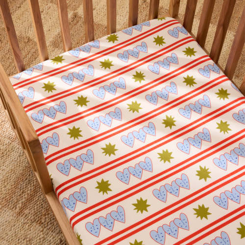 Leo Washed Cotton - Lala Cot Fitted Sheet | Sheet Society