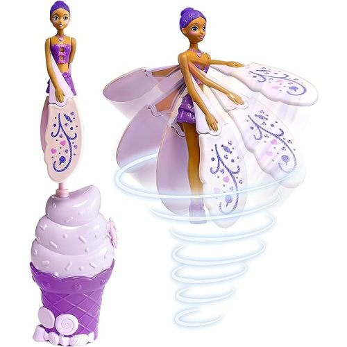 Sky Dancers Purple Licious– The Original Flying Doll Toy – Pull String Powered, Use Indoors or Outdoors, No Batteries Required, Gift for Kids 6+