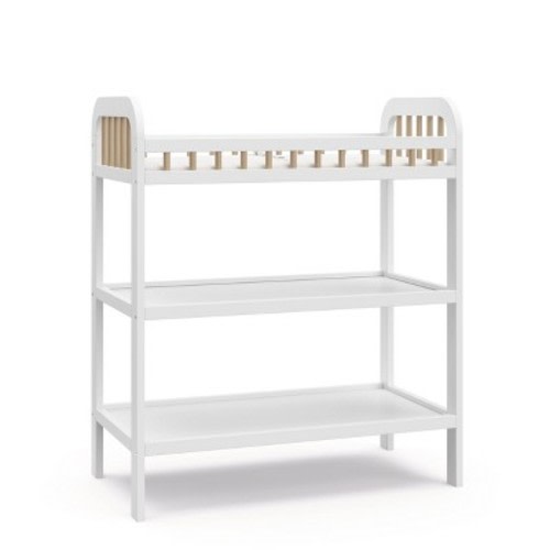 Storkcraft Pasadena Changing Table with Water-Resistant Changing Pad - White/Driftwood