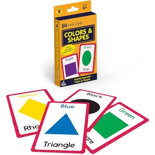 Carson Dellosa 54 Colors and Shapes Flash Cards, Toddler Learning Flashcards for Kids Ages 4 and Up, Educational Games for Preschool and Kindergarten Reading Readiness