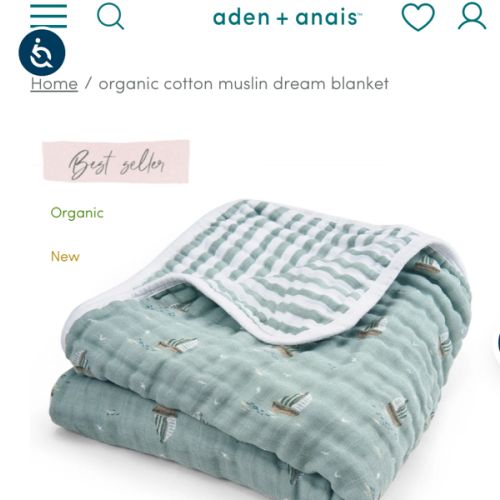 aden + anais Organic Cotton Muslin Blanket in Sailing Seas