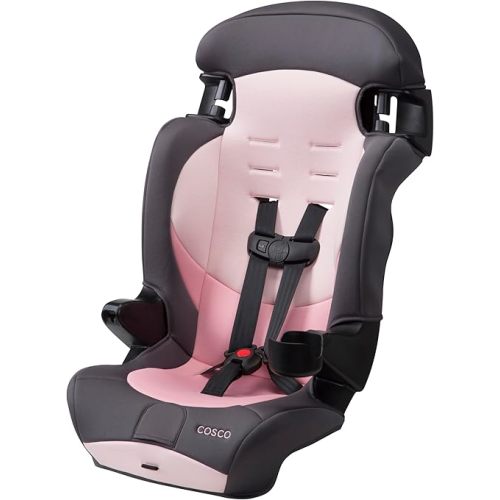 Cosco Kids Finale DX 2-in-1 Booster Car Seat, Forward Facing Toddler Car Seat (30-65 lbs) and Belt Positioning High Back Booster Seat (40-100 lbs), Sweetberry