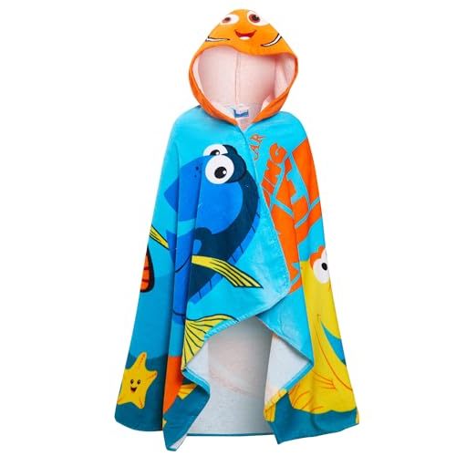 Disney Finding Nemo Hooded Towel 100% Cotton Kids Dress Up Poncho Beach Bath Towel Swimming Wrap