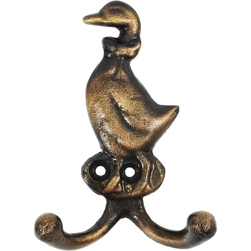 ZAHANAARA Duck Shape Wall Hook - Antique Metal Decorative Wall Hooks for Hanging Coats, Keys, Bags & Hats | Dual Prong Bird Design Hanger | Vintage Home Decor for Bedroom, Kitchen, Entryway & Bathroom