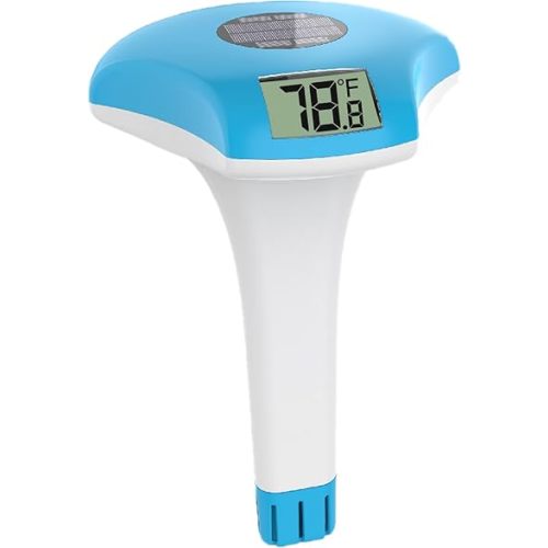Digital Pool Thermometer – IPX-8 Waterproof Swimming Pool Thermometer Floating Easy Read, Environment-Friendly Solar-Powered Pool Temperature Gauge for Swimming Pools, Spa, Hot Tubs