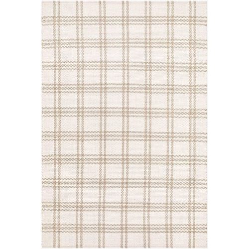 Hauteloom Dhyana Wool Living Room, Bedroom Area Rug - Plaid Checkered Geometric Striped - Contemporary Farmhouse Modern Minimalist Transitional - Vizon, Antrasit, Cream, Beige, Tan - 8' x 10'