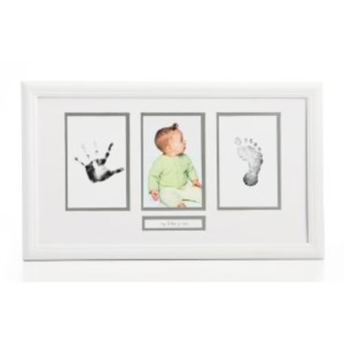 Pearhead Babyprints Newborn Handprint and Footprint Photo Frame and  Clean-Touch Ink Pad, White 