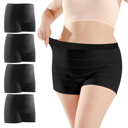 CARER Healthcare Incontinence Pregnancy 4 PCS Mesh Underwear Postpartum Must Have Hospital Provide High Waist Breathable Mesh Panties Great for Post-surgical and Postpartum Recovery Black