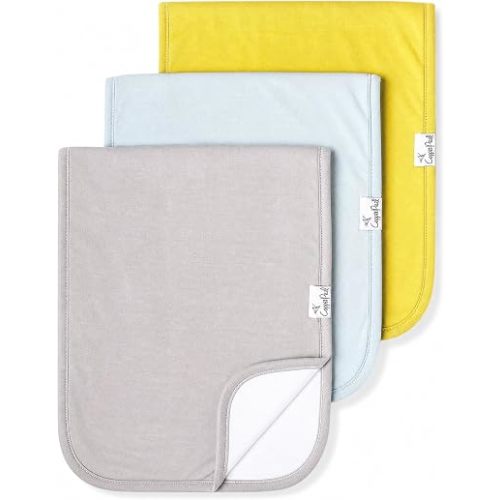 Copper Pearl Premium Baby Burp Cloths - 3-Pack Large Cotton Burp Cloths, Extra Soft Spit Up Rags with 3 Absorbent Layers, Perfect for Baby Boy and Baby Girl Gifts (21" x 10" Size, Stone Set)