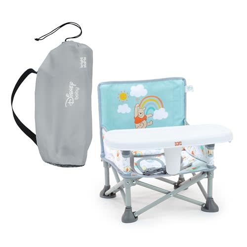 Bright Starts Disney Winnie The Pooh Pop 'N Sit Portable Booster, Indoor/Outdoor Use, Floor Seat with Feeding Tray, 6 Mos - 3 Yrs