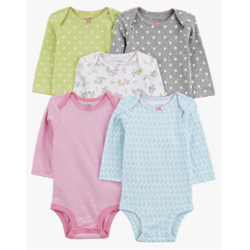 Simple Joys by Carter's Baby Girls 5-pack Long-sleeve Bodysuit