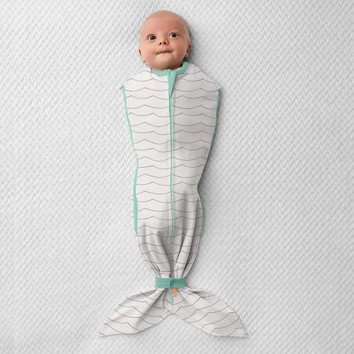 SwaddleMe by Ingenuity Room to Grow Pod - 0-6 Months, 1-Pack (Teal Waves)