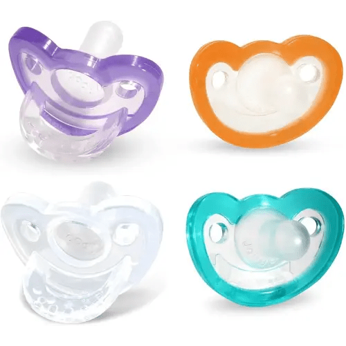 RaZbaby Jollypop Pacifier for Babies 3 Months and Up, USA Made, Natural Shaped Orthodontic Binky, Lovingly Shared in NICUs & Hospitals Worldwide, Medical-Grade 100% BPA-Free, 3m+ (Variety, 4 Count)