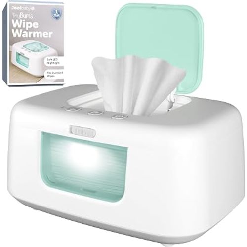 Jool Baby TinyBums Baby Wipe Warmer & Dispenser with LED Changing Light & On/Off Switch (Aqua)