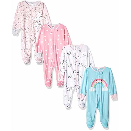 Gerber Baby Girls' 4 Pack Sleep 'N Play Footie