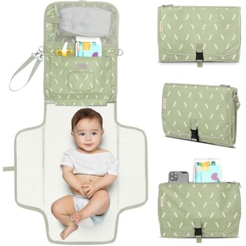 KeaBabies Portable Diaper Changing Pad, Baby Changing Mat (Acacia)