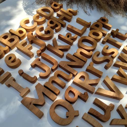 Wooden magnetic upper & lowercase letters / montessori letters / fridge magnets / magnets alphabet / homeschool learn / pre school