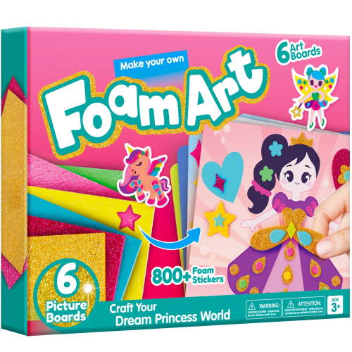 Joyfy, Foam Art Kit for Kids, No Mess, 6 Boards, 800+ Stickers