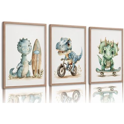Animals Nursery Wall Art Sport Painting Picture Dinosaur CanvasWall Decor