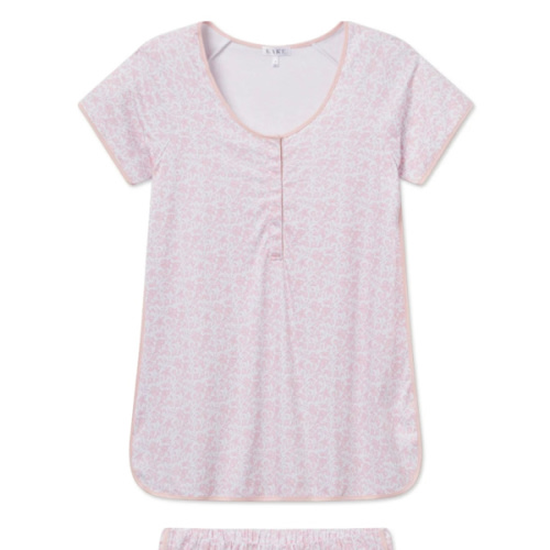 LAKE | Women | Pima Cotton Pajamas | English Rose Garden Maternity Shorts Set
