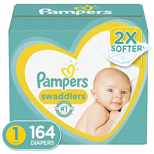 Diapers Newborn/Size 1 (8-14 lb), 164 Count - Pampers Swaddlers Disposable Baby Diapers, Enormous Pack