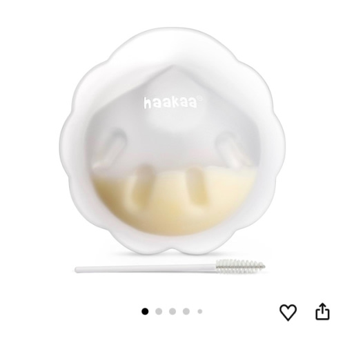 haakaa Petal Soft Silicone Milk Collector丨Discreet Leak-Protection Breast Milk Saver, Reusable Breast Shells Milk Collection Cup for Breastfeeding with Cleaning Brush- 1PC