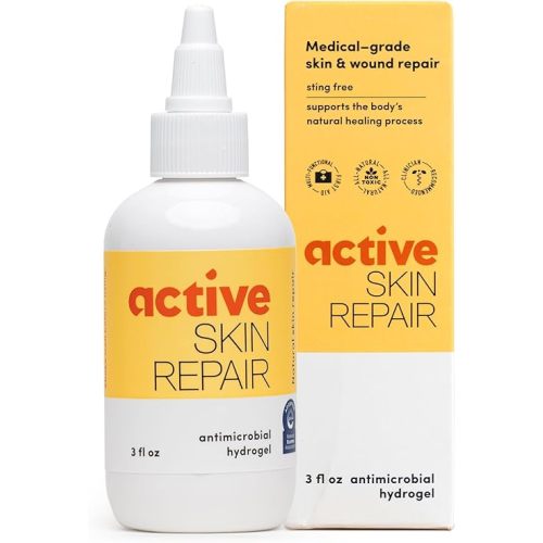 Active Skin Repair First Aid Healing Skin Hydrogel - Natural & Non-Toxic Repairing Ointment with Hypochlorus Acid for Minor Cuts, Wounds, Scrapes, Rashes, Sunburns, & More, 3 oz