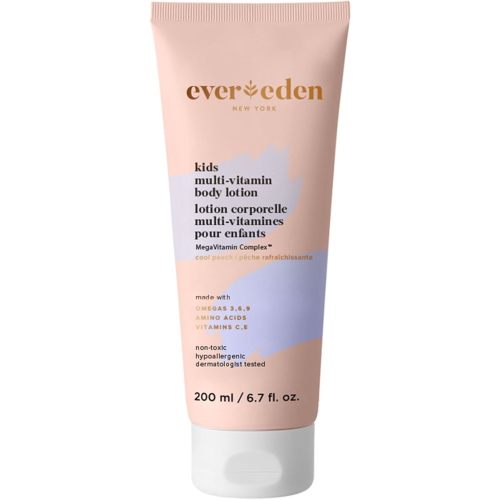 Evereden Kids Multi-Vitamin Body Lotion (6.7 fl.oz., Cool Peach): Gentle & Non-Toxic Moisturizing Kids Lotion | Nourishing & Protective Lotion for Kids