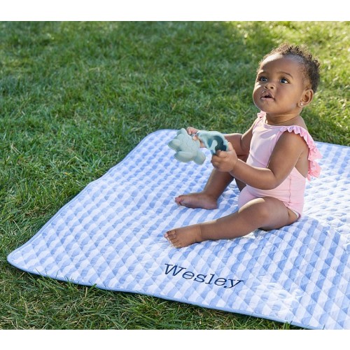 Light Blue Mini Stripe All Weather Playmat