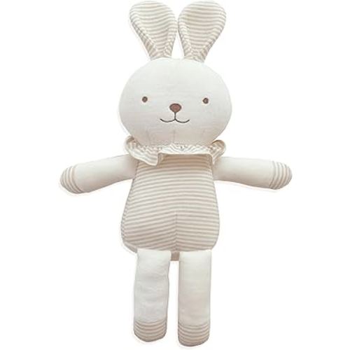 Organic Cotton Baby First Friend (Hello! Little Bunny) Attachment Doll for Baby, Pillow Buddy,Organic Toy 15.7 inches Tall