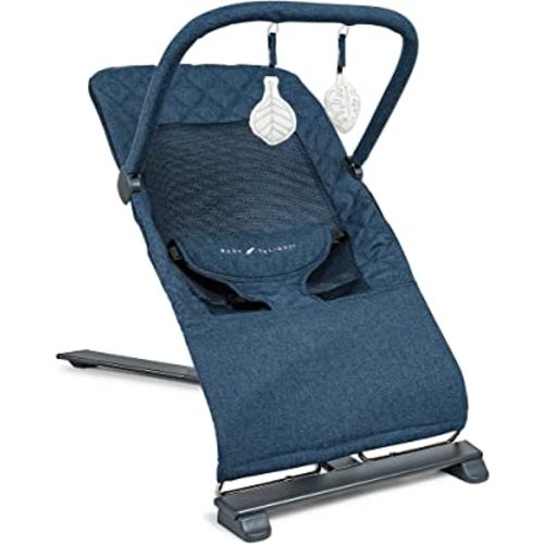 Baby Delight Alpine Deluxe Portable Bouncer, Infant, 0 – 6 Months, Quilted Indigo