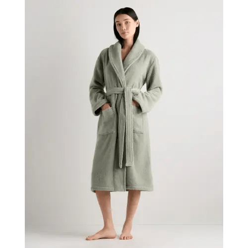 Medium Turkish Cotton Terry Robe in Sage