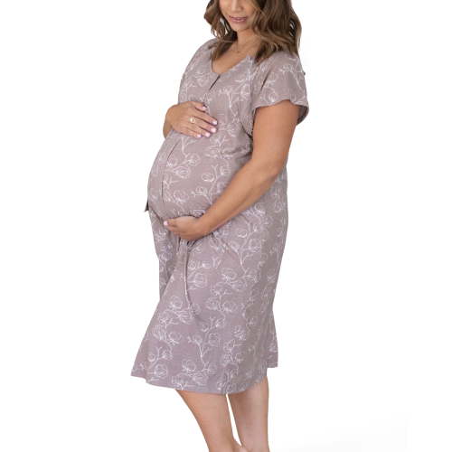 Kindred Bravely Labor and Delivery Gown, 3 in 1 Hospital Gowns for Women Labor Delivery (Lilac Bloom, 1X-2X)