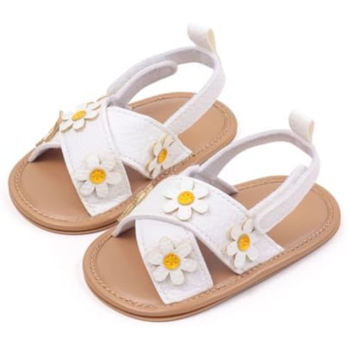 Baby Girl Sandals, Sunflower Baby Sandals Infant girl sandals First Walkers, Soft Sole Crib Shoes for Newborns and Toddlers