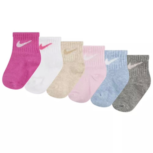 Baby and Toddler Boys or Girls Swoosh Ankle Socks, Pack of 6