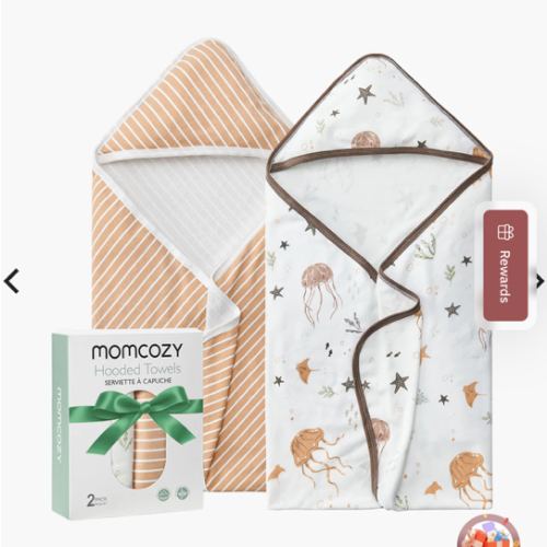 Momcozy Baby Hooded Towel for Newborn Shower - Ocean Whimsy