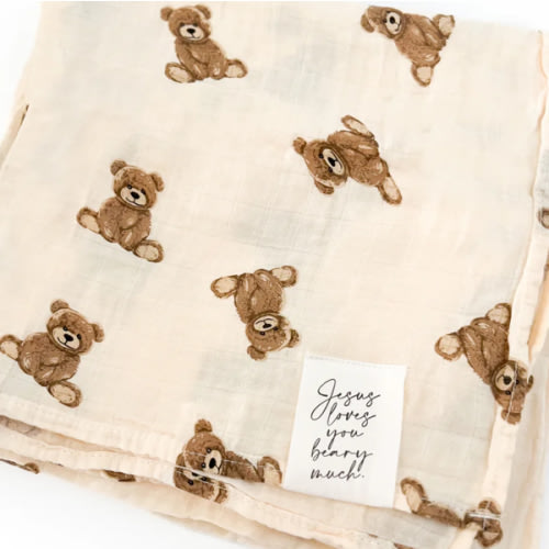 Jesus Loves You Beary Much Swaddle Blanket – OUR HOUSE ABOVE