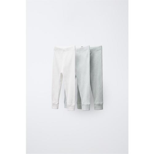 Three-Pack Pointelle Leggings - Sea green | ZARA United States