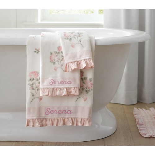 Bria Hammel Jacquard Rose Ruffle Bath Towel/Hand Towel/Wash Cloth