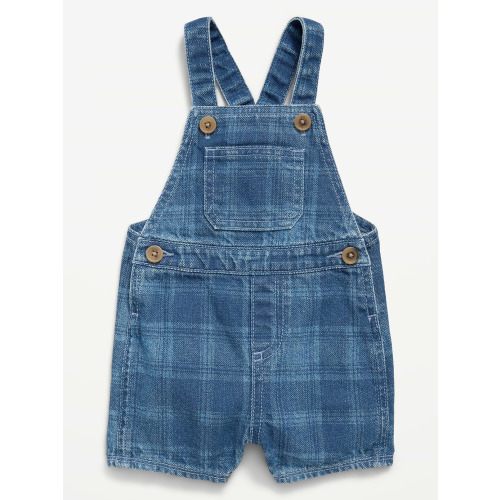 Plaid Chambray Shortalls for Baby