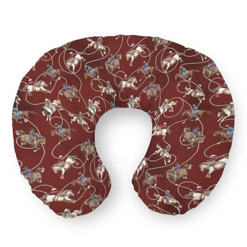 Vintage Cowboy Life Nursing Pillow Covers Country Western Cowboys Horse Soft Stretchy Removable Covers for Breastfeeding Pillows Wild West Pillow Slipcover for Baby Girls Boys Newborn Nursery Brown