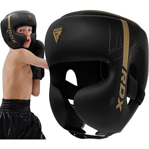 RDX Kids Boxing Headgear, Adjustable Padded Juniors Head Gear, Muay Thai, Kickboxing, Martial Arts, Youth Girls Boys Helmet