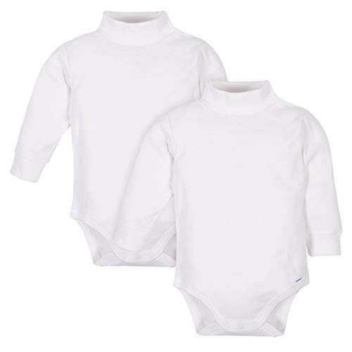 Gerber Baby Boys' 2-Pack Long Sleeve Turtleneck Onesies Bodysuits