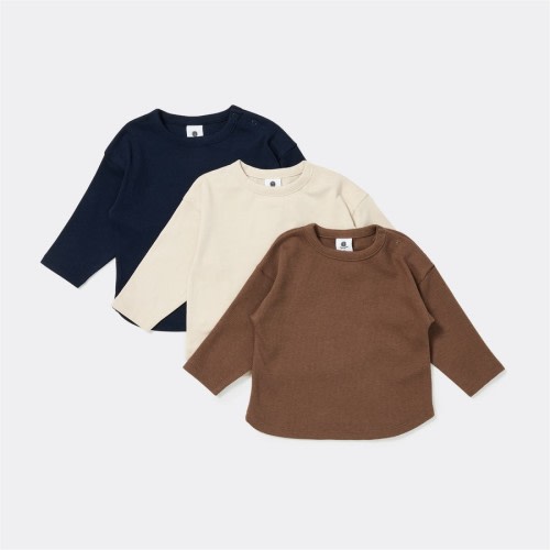 Dymples Baby Textured Tops 3 Pack - Brown & Black